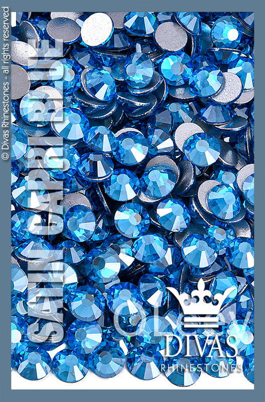SATIN RHINESTONES - 'Capri Blue'