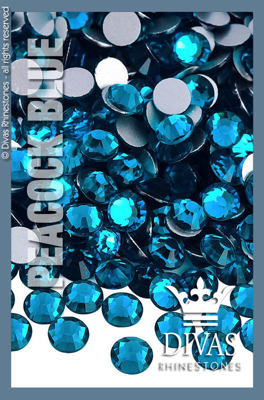 CRYSTAL RHINESTONES - 'Peacock Blue'