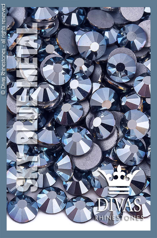 COATED RHINESTONES - 'Sky Blue Metal'