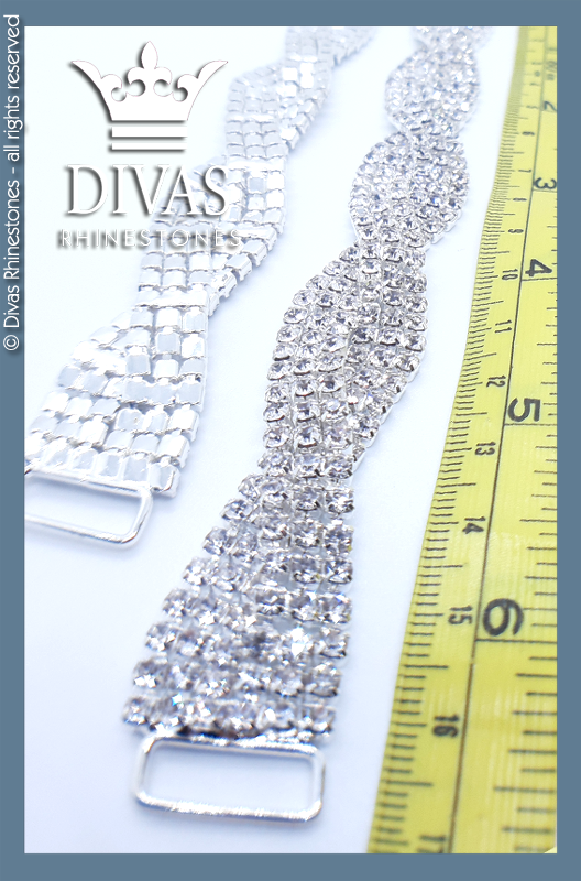 Twisted Czech Crystal Bottom Connectors in alloy casing - 17cm / 2 pieces