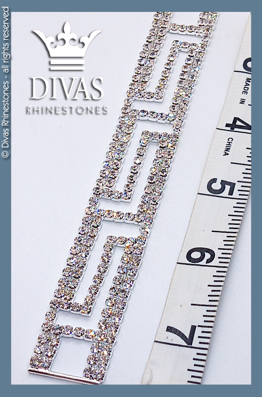 Silver Aztec Glass Crystal Bottom Connectors in alloy casing - 17cm / 2 pieces