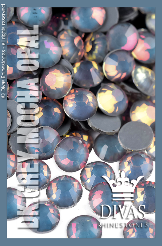 MOCHA RHINESTONES - Eltanin Rose #2020 Glass Crystal 'Dark Gray Mocha Opal'