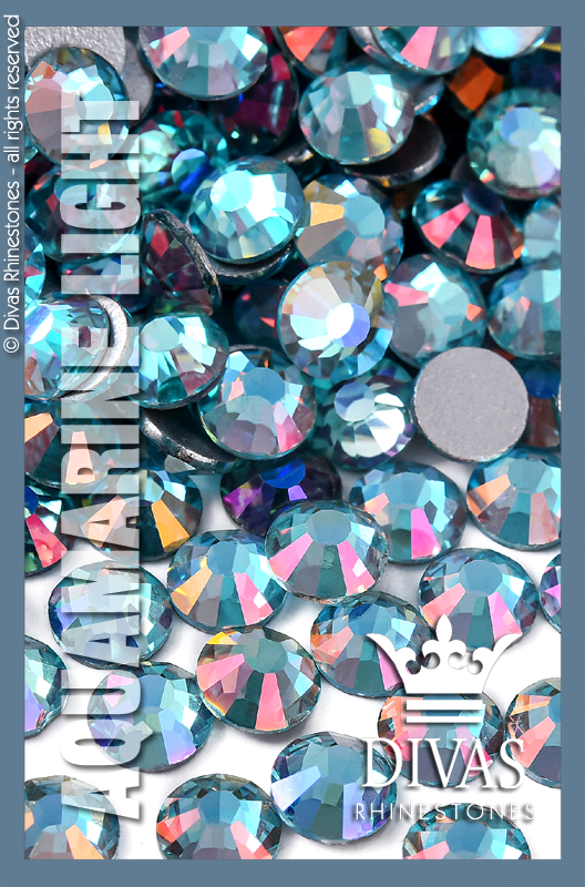COATED RHINESTONES - Eltanin Rose #2020 Glass Crystal 'Aquamarine Light'