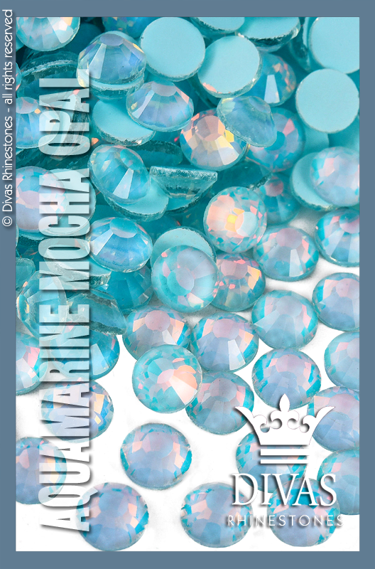 MOCHA RHINESTONES - Eltanin Rose #2020 Glass Crystal 'Aquamarine Mocha Opal'