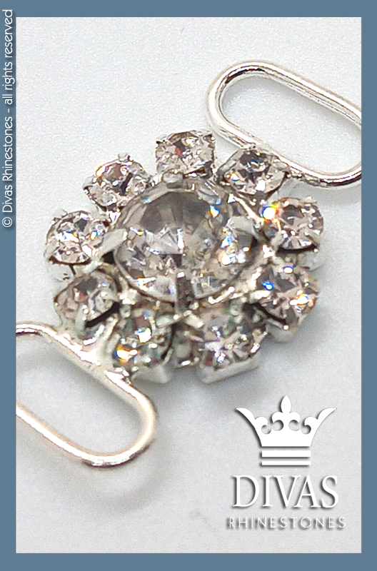 Silver Alloy Fantasy Centre Piece Encrusted with Crystal Rhinestones - 2.5cm