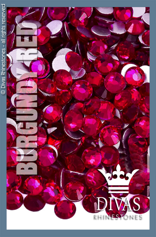 CRYSTAL RHINESTONES - 'Burgundy Red'