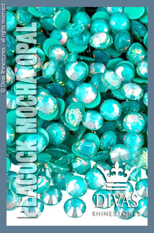 MOCHA RHINESTONES - 'Peacock Blue Opal'