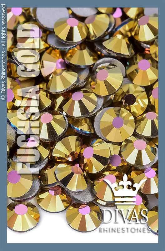 COATED RHINESTONES - 'Fuchsia Gold'
