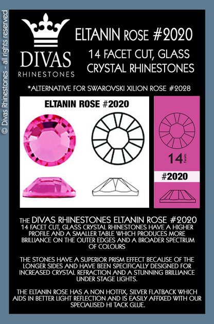 NEON RHINESTONES - Eltanin Rose #2020 Glass Crystal 'Hyacinth'