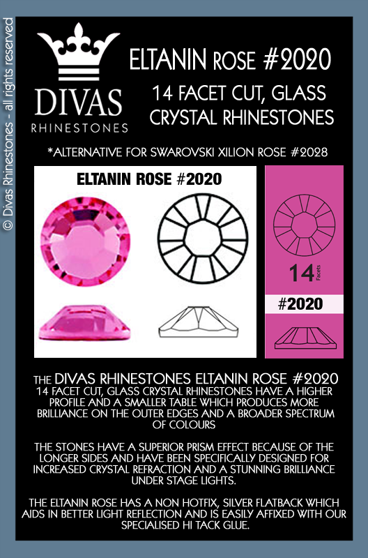 NEON RHINESTONES - Eltanin Rose #2020 Glass Crystal 'Orange'