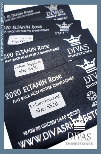 COATED RHINESTONES - Eltanin Rose #2020 Glass Crystal 'Hematite'