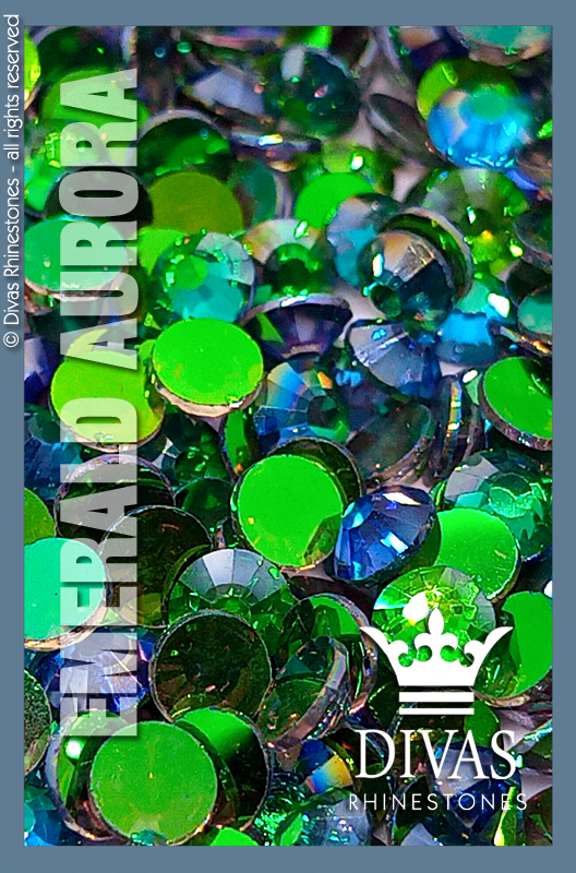 AURORA RHINESTONES - Eltanin Rose #2020 Glass Crystal 'Emerald'