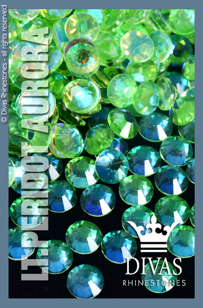 AURORA RHINESTONES - Eltanin Rose #2020 Glass Crystal 'Peridot'