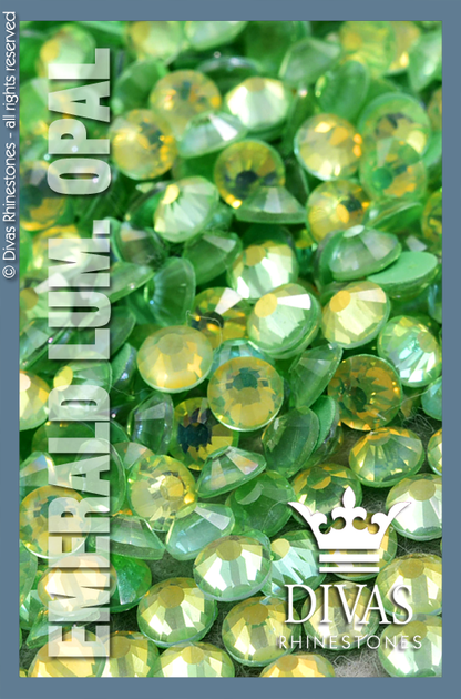 LUMINOUS RHINESTONES - Eltanin Rose #2020 Glass Crystal 'Emerald Opal'