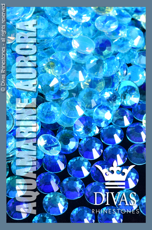 AURORA RHINESTONES - Eltanin Rose #2020 Glass Crystal 'Aquamarine'